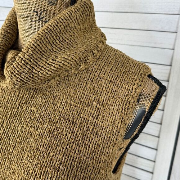 Jones New York Sleeveless Nylon Knit Turtleneck Sweater Tan Medium - Picture 5 of 12